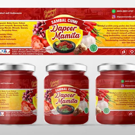 I will create an amazing product label design or packaging design Sambal Logo Packaging Design, Bagoong Alamang, Hot Sauce Packaging, Product Label Design, Food Logo Design Inspiration, Drinks Packaging Design, Packaging Design Trends, Packaging Label Design, Bottle Design Packaging