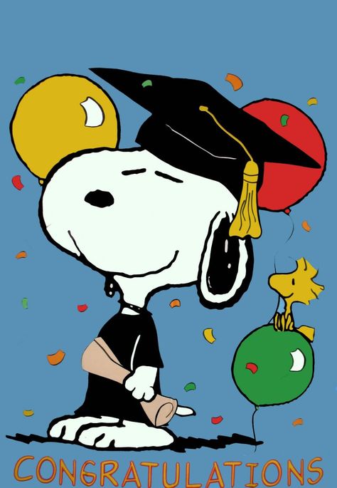 Snoopy Graduation, Drawing Snoopy, Job Congratulations, Snoopy Und Woodstock, Woodstock Snoopy, Snoopy Cartoon, Snoopy Funny, Snoopy Images, Peanuts Cartoon