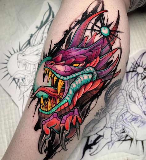 Luiz Lacorte’s Instagram profile post: “- Dragons are real - I think you guys are going to see a lot of dragons on this profile here 🤷🏻‍♂️😅 . @tatsoul @envyneedles #envygen2 .…” Neotraditional Dragon Tattoo, Neo Trad Dragon, Neotraditional Dragon, Neo Traditional Dragon Tattoo, Japanese Dragon Tattoo Designs, Koi Dragon Tattoo, Colorful Sleeve Tattoos, Dragon Tattoo Meaning, Red Dragon Tattoo