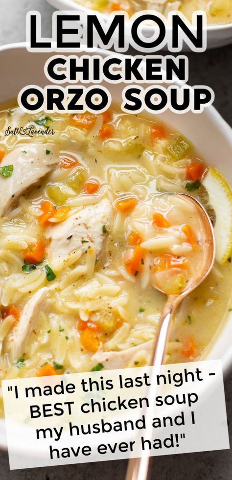 Easy Soup Recipes Quick, Lemon Chicken Orzo, Orzo Soup Recipes, Quick Soup Recipes, Lemon Chicken Soup, Quick Soup, Orzo Soup, Chicken Orzo, Chicken Orzo Soup