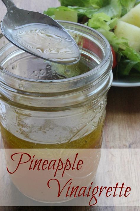 Pineapple Vinaigrette - BargainBriana Salad Pear, Healthy Dressing Recipes, Salad Homemade, Healthy Dressing, Vegan Salads, Healthy Salad Dressing, Homemade Salads, Dressing Recipes, Homemade Dressing