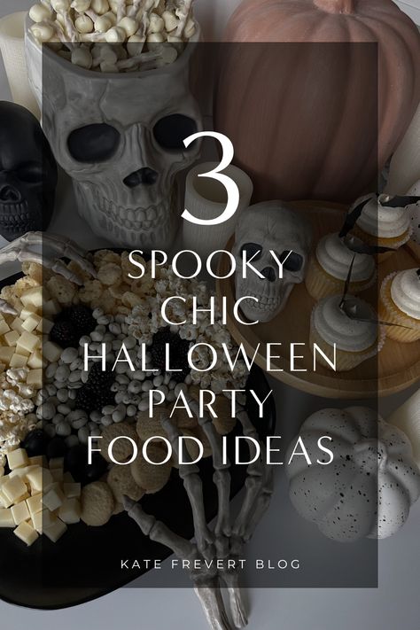 Halloween Party Food Ideas Small Halloween Dinner Party, Elegant Halloween Food Ideas, Spooky Elegant Dinner Party, Fancy Halloween Food Ideas, Halloween Wine Party Food, Gothic Themed Party Food, Halloween Supper Dinner Parties, Halloween Food Elegant, Chic Halloween Party Food