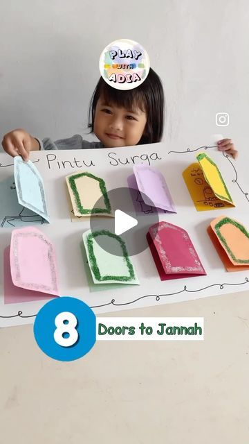 Ramadan & Eid - Crafts, Decor & DIYs on Instagram: "Thank you @playwithadia for creating this beautiful activity called ‘8 Doors to Jannah’  What are your thoughts everyone?" Ramadan Crafts Decorations, Doors Of Jannah, Diy Eid Decorations, Eid Activities, Eid Crafts, Ramadan Crafts, Eid Decoration, Crafts Decor, Ramadan Decorations