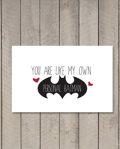 Printable Valentine's Day Batman Card // I by LittleTinspirations Batman Card, Birthday Card Boyfriend, Romantic Valentine Card, You Are My Superhero, Batman Diy, Valentines Bricolage, Batman Love, Batman Gifts