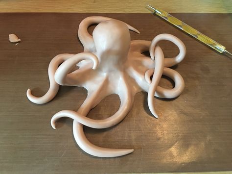 WIP Polymer clay octopus Big Clay Sculpture, Octopus Clay Art, Ceramic Octopus Sculpture, Octopus Sculpture Clay, Air Dry Clay Octopus, Unique Clay Art, Fimo Octopus, Polymer Octopus, Clay Kraken