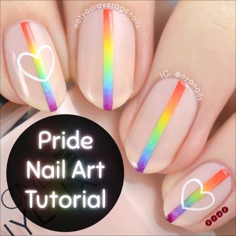 As requested, here’s a quick little tutorial for my minimalist #pride nails! 🏳️‍🌈 So glad you guys are loving this design as much as I am!… L Nails, Pride Nails, Pride Week, Rainbow Makeup, New Nail Designs, Nail Art Tutorial, Nails Design, Trendy Nails, Summer Nails