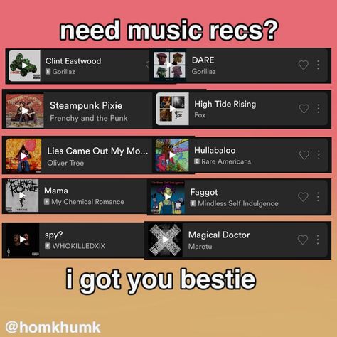 Music Recs Template, If You Listen To These Songs Template, My Music Taste Template, Music Taste Template, Best Music Taste, Song Template, Songs Recommendations, Song Recs, Music Recs