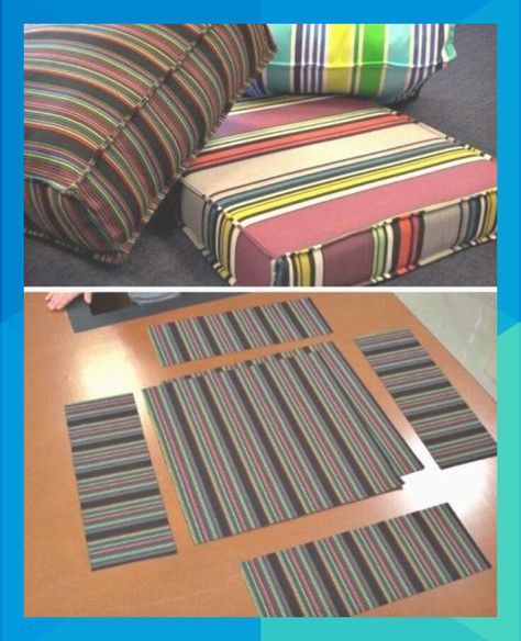 DIY Outdoor Cushion Covers - 20 DIY Cushions or DIY Pillow Ideas To Upgrade Your Seating - DIY & Crafts #pfeffermable973 Diy Cushion Covers, Corak Menjahit, French Mattress, Projek Menjahit, Sewing Cushions, Bantal Sofa, Reupholster Furniture, Upholstery Diy, Diy Casa