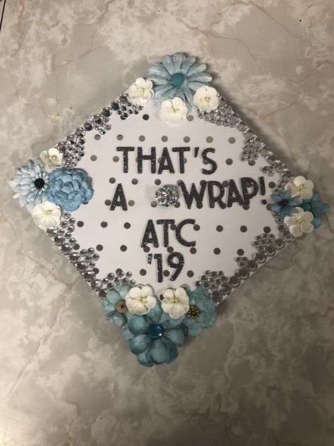 Graduation Cap Designs Physical Therapy, Athletic Trainer Senior Pictures, Athletic Trainer Graduation Cap, Track Graduation Cap, Athletic Training Graduation Cap, Kinesiology Graduation Cap, Sport Management Graduation Caps, Graduation Cap Designs College, Grad Cap Decorated