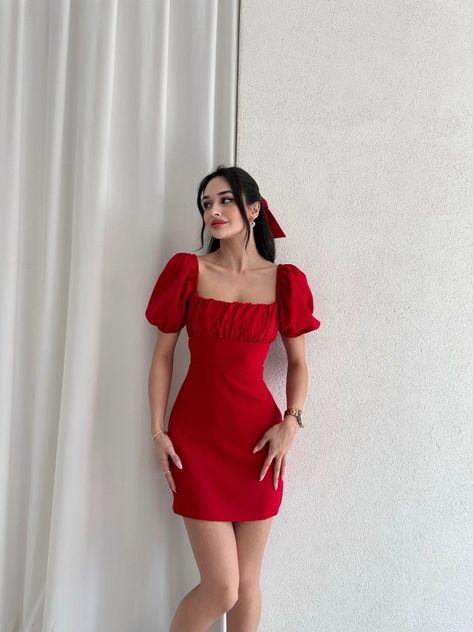 Red Dress, Red, White, Natal