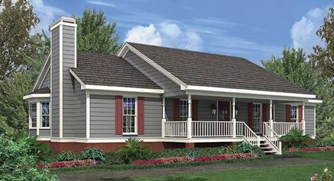 Ranch House Plans & Rambler House Plans | Simple Ranch House Blueprint Ranch House Blueprints, Ranch Home Designs, Simple Ranch House Plans, Rambler House Plans, Farmers Porch, Ranch House Designs, Ranch Style House Plans, Farm Ideas, Simple House Plans