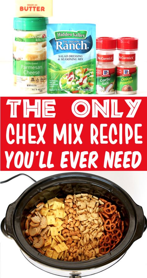 Chex Mix Recipes Crock Pot, Chex Mix Crock Pot, Ranch Chex Mix Recipes, Savory Chex Mix Recipes, Ranch Chex Mix, Parmesan Ranch, Homemade Chex Mix, Chex Mix Recipe, Chex Mix Recipes