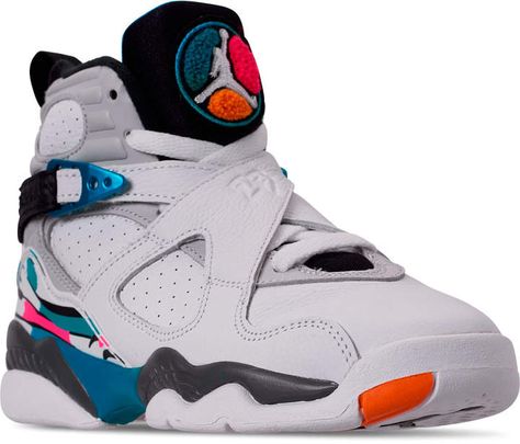 Nike Big Kids' Air Jordan Retro 8 Basketball Shoes Air Jordan Retro 8, Air Jordan 8 Retro, Nike Air Jordan 8, Air Jordan 8, Jordans Retro, Jordan Basketball Shoes, Sneakers Box, Crossfit Women, Mens Fashion Sneakers