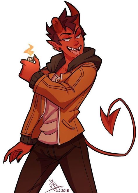 Demon Cartoon Art, Demon Boy Art, Demon Boy Oc, Damien Lavey, Demon Character, Demon Oc, Demon Boy, Monster Boy, Monster Prom