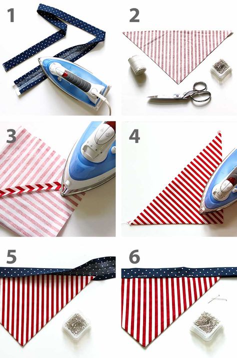 Diy Dog Bandana, Dog Bandana Diy, Dog Clothes Patterns Sewing, Bandanas Diy, Dog Bandana Pattern, Dog Sewing Patterns, Diy Dog Collar, Diy Tumblr, Dog Bandanna