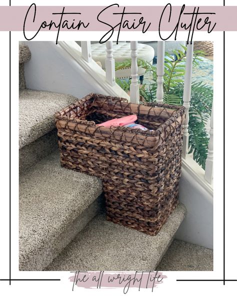 Home hacks home organization tips and tricks cleaning hacks cleaning tips home decor Stair Basket Ideas, Stairs Basket, Organizing Ideas Home, Home Organization Declutter, Home Organizing Ideas, Stair Basket, Cleaning Tips And Tricks, Declutter Home, Home Organization Ideas