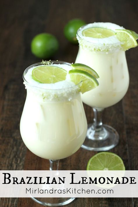 Brazilian Grill, Brazilian Lemonade, Lime Drinks, Resep Smoothie, Lemonade Recipes, Brazilian Food, Alcohol Drink Recipes, Drinks Alcohol Recipes, Alcohol Recipes