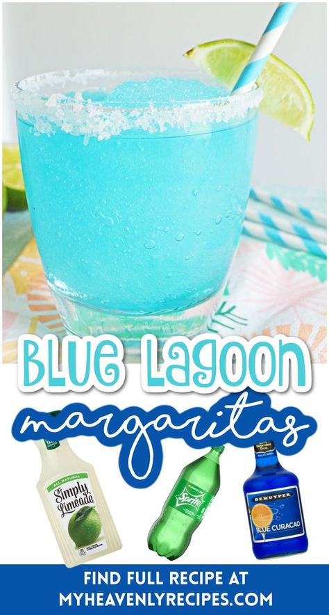 Frozen Party Drinks Alcohol, Simple Summer Mixed Drinks, Memorial Day Margarita, Summer Margarita Recipes Easy, Blue Frozen Margarita, July 4th Margarita, Blue Margarita Recipe Curacao, Blue Coconut Margarita, Sprite Alcohol Drinks