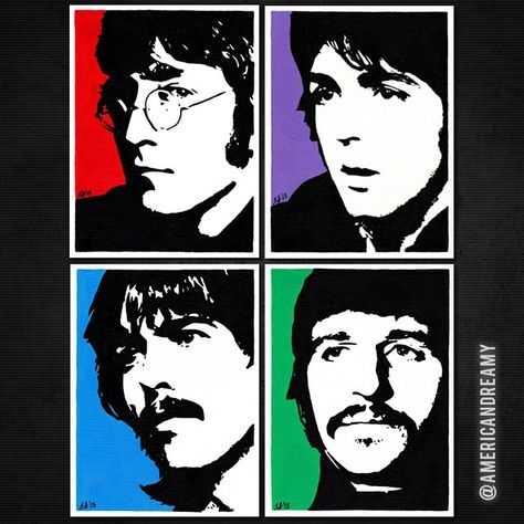 BeatlesLane di Instagram "(Repost from my @AmericanDreamy account) - Set of 4 Beatles pop art oil paintings depicting the band members as they were in 1967. Each…" Beatles Pop Art, Beatles Painting, Beatles Artwork, Beatles Wallpaper, Richard Hamilton, Band Kiss, Beatles Cartoon, Beatles Poster, Art Oil Paintings