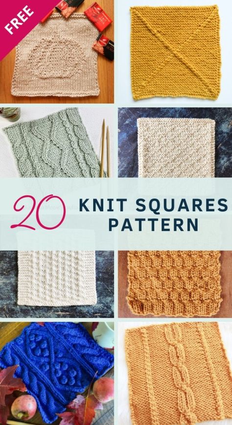 Join the Charity Cozy Fall Knitting Blanket KAL! 20 FREE knit blanket square patterns to make the coziest fall blanket. Find all the patterns here on the blog. Amigurumi Patterns, Couture, Joining Knitted Squares, Crocheting Aesthetic, Arm Crochet, Aesthetic Blanket, Knit Squares, Knitted Squares Pattern, All Free Knitting