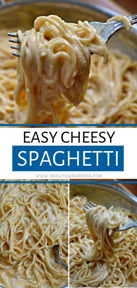 This super easy kid-friendly Cheesy Spaghetti comes together in less that 20 minutes and is the perfect side for so many main courses! It is the perfect comfort food cheesy pasta recipe for dinner! Save this pasta dish for later! Main Courses For A Crowd, Baked Cheese Spaghetti, Spaghetti And Cheese Recipe, Spaghetti Cheese Recipe, How To Make Cheesy Pasta, Cheesy Spaghetti Recipes, Spaghetti Recipes With Cream Cheese, Cheese Noodles Recipes, Cheese Spaghetti Recipes