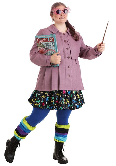 PRICES MAY VARY. Size: 4X COSTUME INCLUDES: This Plus Size Luna Lovegood Costume comes with a nubby faux linen jacket, a printed skirt, solid leggings, and striped leg warmers. FROM FUN COSTUMES: We've teamed up with the favorite film series to bring you this women's Harry Potter Costume. The officially licensed costume recreates the outfit worn by Luna Lovegood in the movies! AUTHENTIC DETAILS: Fans will love that the details on this costume are just right, from the tailored topcoat to the prin Luna Lovegood Costume, Ravenclaw Scarf, Harry Potter Luna, Pink Tweed Jacket, Harry Potter Luna Lovegood, Eccentric Style, Harry Potter Cosplay, Harry Potter Costume, Pink Tweed