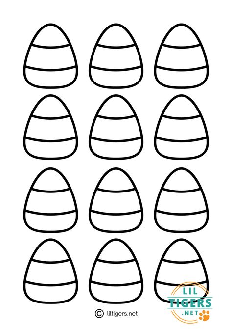 Halloween Shapes Template, Candy Corn Template, Corn Template, Easter Math Worksheets, Halloween Shapes, Candy Corn Pumpkin, Corn Painting, Easter Math, Fonts Handwriting Alphabet