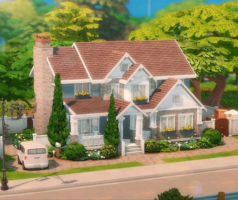 Home The Sims 4, The Sims 4 Lots, Suburban Home, Sims 4 House Building, Growing Together, Suburban House, Sims 4 House Design, Casas The Sims 4, Sims Building