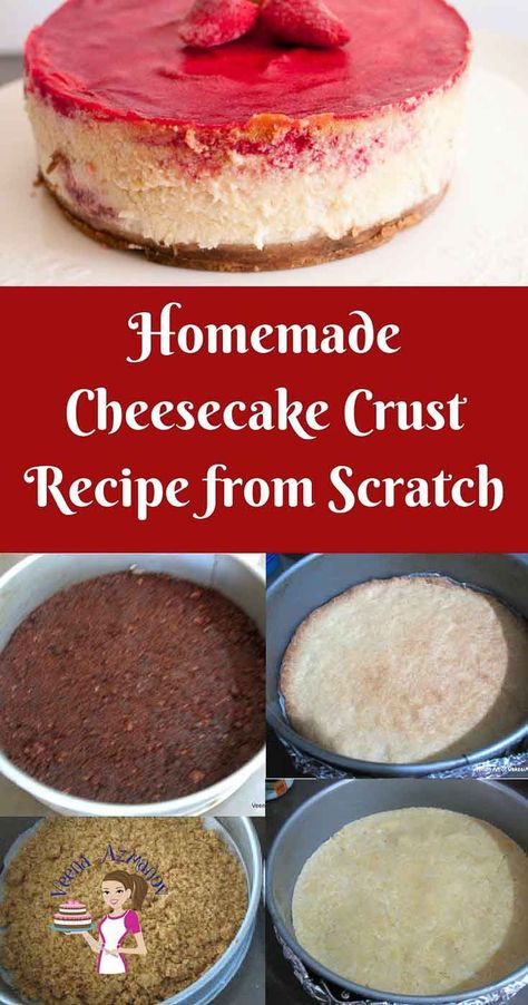 Best Cheesecake Crust Recipe, Different Cheesecake Crusts, Crusts For Cheesecakes, Cheesecake Base Crusts, Easy Baked Cheesecake Recipes Simple, Best Cheesecake Crust, Cheesecake With Cake Base, Cheese Cakes Recipes Easy Homemade, Cheesecake Crust Alternative