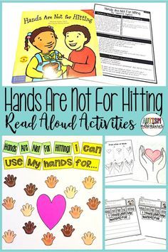 Hands Are Not For Hitting, Book Club Activities, Calm Down Kit, Books Diy, Read Aloud Activities, School Speech Therapy, Behavior Interventions, Teaching Social Skills, Adapted Books