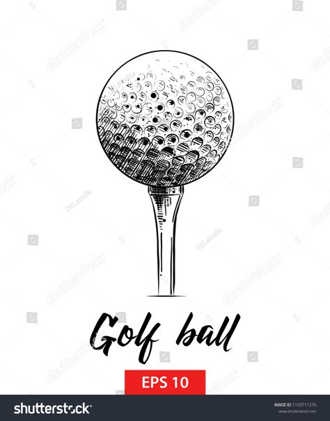 Golf Ball Drawing, Ball Drawing, Poster Decorations, Golf Quotes, Tattoo Sketch, Hand Sketch, Golf Ball, Illustrations Posters, Etching