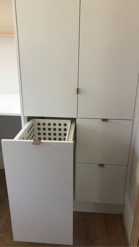 Many of the Tanova pull out laundry hampers, whether Simplex, Simplex Plus (as seen here) or Designer Series can be fitted into a cupboard as well as into a cabinet with a bench top. Some of them can even be fitted behind a hinged door so you can retrofit them into an existing cupboard. This photo from the Facebook page of Kitchen Installation Servives, New Plymouth. Pull Out Laundry Basket, Pull Out Hamper, Laundry Hamper Cabinet, Hamper Cabinet, Bathroom Laundry Hamper, Laundry Cupboard, Laundry Hampers, Laundry Cabinets, Laundry Design