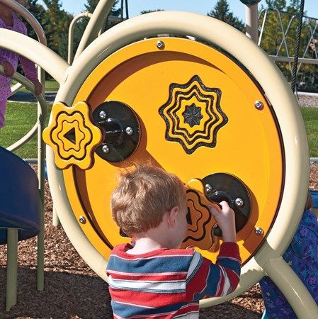 Weevos Sensory Play Kaleidospin Panel - Landscape Structures Sensory Playground Equipment, Playground Installation, Street Scene Play Rug, Digital Playground, Playground Areas, Landscape Structure, Commercial Playground Equipment, Splash Pad, Playground Equipment