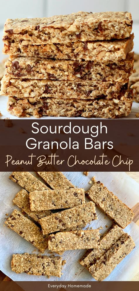 Sourdough Granola Bars Sourdough Granola, Chocolate Chip Sourdough, Sprouted Oats, Sourdough Discard Recipe, Sprouted Seeds, Homemade Bars, Recipe Using Sourdough Starter, Discard Recipe, Frugal Food