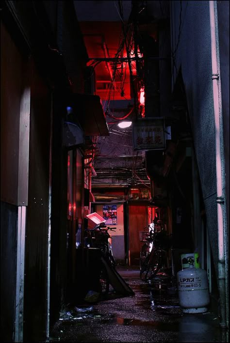 Jack in. Alley Way, Dark Alley, Neon Noir, New Retro Wave, Cyberpunk City, Neo Noir, Night City, Urban Photography, City Aesthetic