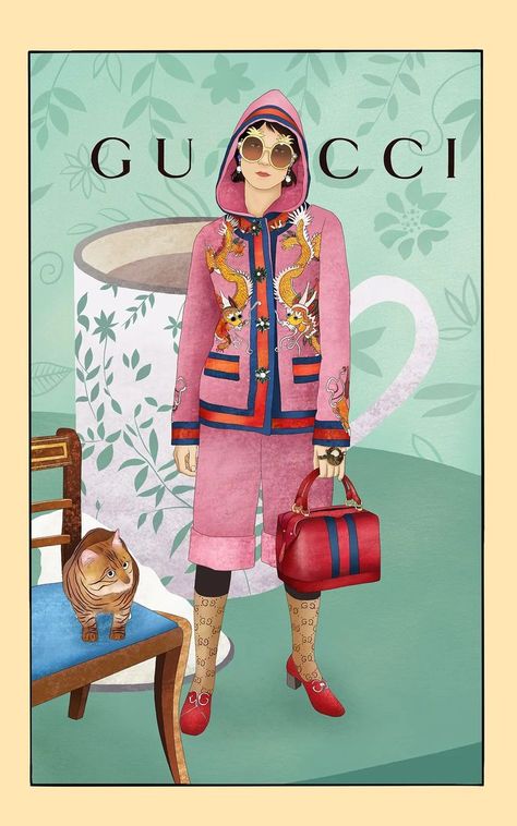 Gucci Painting, Gucci Illustration, Cats Illustration, Mani Pedi, Fashion Illustration, Fashion Art, Pop Art, Princess Zelda, Zelda Characters