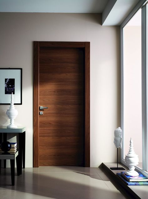 Laminate door with wood effect STILIA | Door by GIDEA_6 Doors Room Modern, Wooden Door Room, Doors Wooden Interior, Wooden Door Window Design, Modern Bathroom Doors Woods, Room Door Sunmica Design, Design Doors Wood, Laminates For Doors, Door For Room Bedrooms