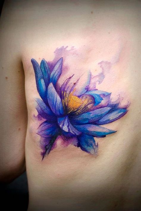 90 Elegant Lotus Tattoo Designs | Art and Design Statues Tattoo, Watercolor Lotus Tattoo, Tatuaje Cover Up, Water Lily Tattoos, Tattoo Lotus, Watercolor Lotus, Lotus Tattoo Design, Disney Tattoo, Lily Tattoo