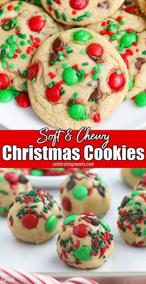 Chewy Christmas Cookies, Celebrating Sweets, Christmas Cookie Bars, Christmas Cookie Recipes Holiday, Christmas Baking Cookies, Christmas Baking Recipes, Christmas Cookie Recipes, Chewy Cookies, Cookies Easy