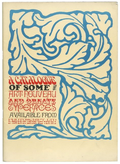 All sizes | Photoscript, A Catalogue of Some Art Nouveau and Ornate Typefaces, 1967 - cover | Flickr - Photo Sharing! Art Nouveau Graphic, Art Nouveau Graphic Design, Photo Wall Art, Journal Pages, Photo Book, Photo Art, Art Nouveau, Photo Sharing, Wall Art Prints