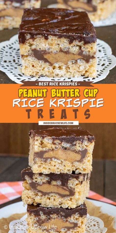 Almond Joy Rice Krispie Treats, Layered Rice Krispie Treats, Reese’s Rice Krispie Treats, Reeses Rice Crispy Treats, The Best Rice Krispie Treats, Best Rice Krispie Treats, Fun Rice Krispie Treats, Rice Krispie Treats Christmas, Homemade Rice Krispies Treats