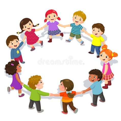 Holding Hands In A Circle, Hands In A Circle, Permainan Kerjasama Tim, Daily Routine Activities, Girls Having Fun, Children Holding Hands, School Images, Kids Doodles, Happy Cartoon