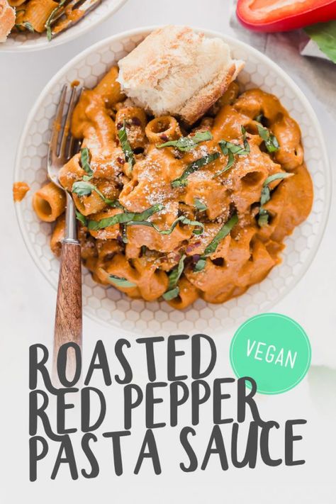 Roasted Red Pepper Pasta Sauce, Roasted Red Peppers Recipes, Pepper Pasta Sauce, Red Pepper Pasta Sauce, Red Pepper Recipes, Vegan Pasta Sauce, Roasted Red Pepper Pasta, Red Pepper Pasta, Roasted Red Pepper Sauce