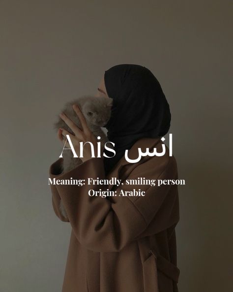 #aesthetic #girlname #arabic #anis Islamic Baby Names, Muslim Baby Boy Names, Smiling Person, Aesthetic Character, Fantasy Things, Female Oc, Unique Words Definitions, Best Character Names, Funny Disney Memes