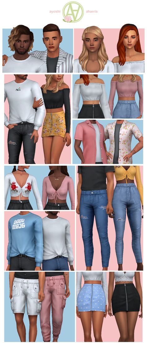 AxA Spring Collection | Public Release | aharris00britney on Patreon Sims 4 Maxis Match Clothes Collection, Sims 4 Cc Maxis Match Axa, Sims 4 Cc Aharris00britney, Aharris00britney Clothes, Pateron Cc Clothes, Sims 4 Cc Baggy Jeans Maxis Match, Sims4 Clothes Maxis Match, Pateron Cc Sims 4, Sims 4 Cc Spring Clothes