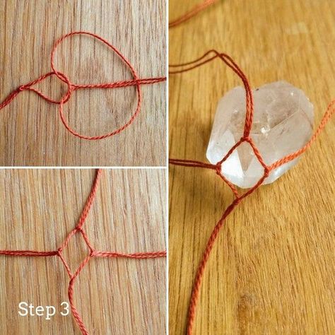 Crystal Jewelry Diy, Kule Ting, Hantverk Diy, Easy Macrame, Diy Jewelry To Sell, Simple Macrame, Diy Jewelry Rings, Macrame Pendant, Diy Jewelry Holder