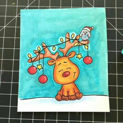 This is so cute I love it Christmas Drawings, Christmas Doodles, Diy Christmas Cards, Christmas Drawing, Dessin Adorable, Christmas Paintings, Christmas Cards Handmade, Christmas Watercolor, Xmas Cards