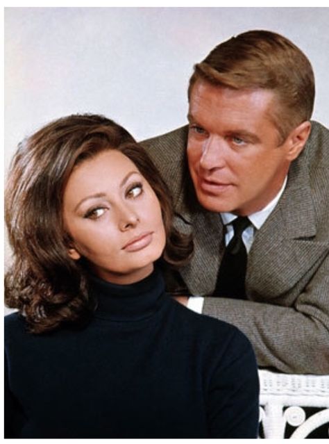 Sophia Loren & George Peppard in their 1965 film, Operation Crossbow. Carlo Ponti, George Peppard, Sofia Loren, Nancy Sinatra, Gorgeous Guys, Hello Sweetie, Turner Classic Movies, Amelia Earhart, Style Guru