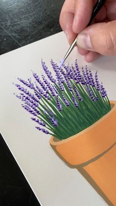 Pintura A Guache, Hiasan Dinding Diy, Painting Lavender, Art Mini Toile, Lavender Paint, Kitty Painting, Painting Ideas On Canvas Easy, Seni Pastel, Aktiviti Kanak-kanak