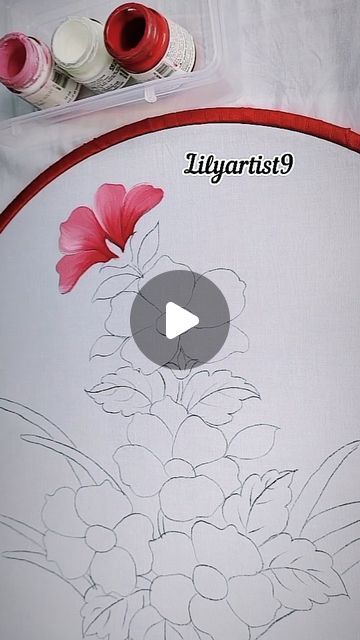 Fabric Painting Flowers, Lily Flower Painting, Slow Video, Fabric Painting On Clothes, Flower Sketches, Painting Flower, Painted Clothes, Fabric Paint, Lily Flower